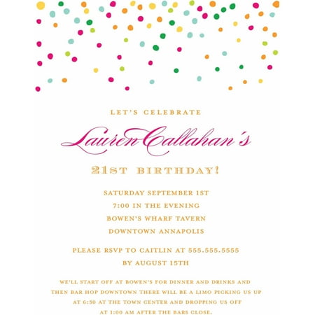 1 Birthday Invitation - Gold Dots Standard Birthday Invitation