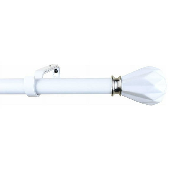 Urbanest 1" Arwen Curtain Rod, 28"-48", White With White Rod
