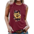 thumbnail image 2 of Fjofpr White Cropped Tank Top 2024 Women's New Loose Casual Fashion Crew-neck All-matching Printed Top Red XL, 2 of 4