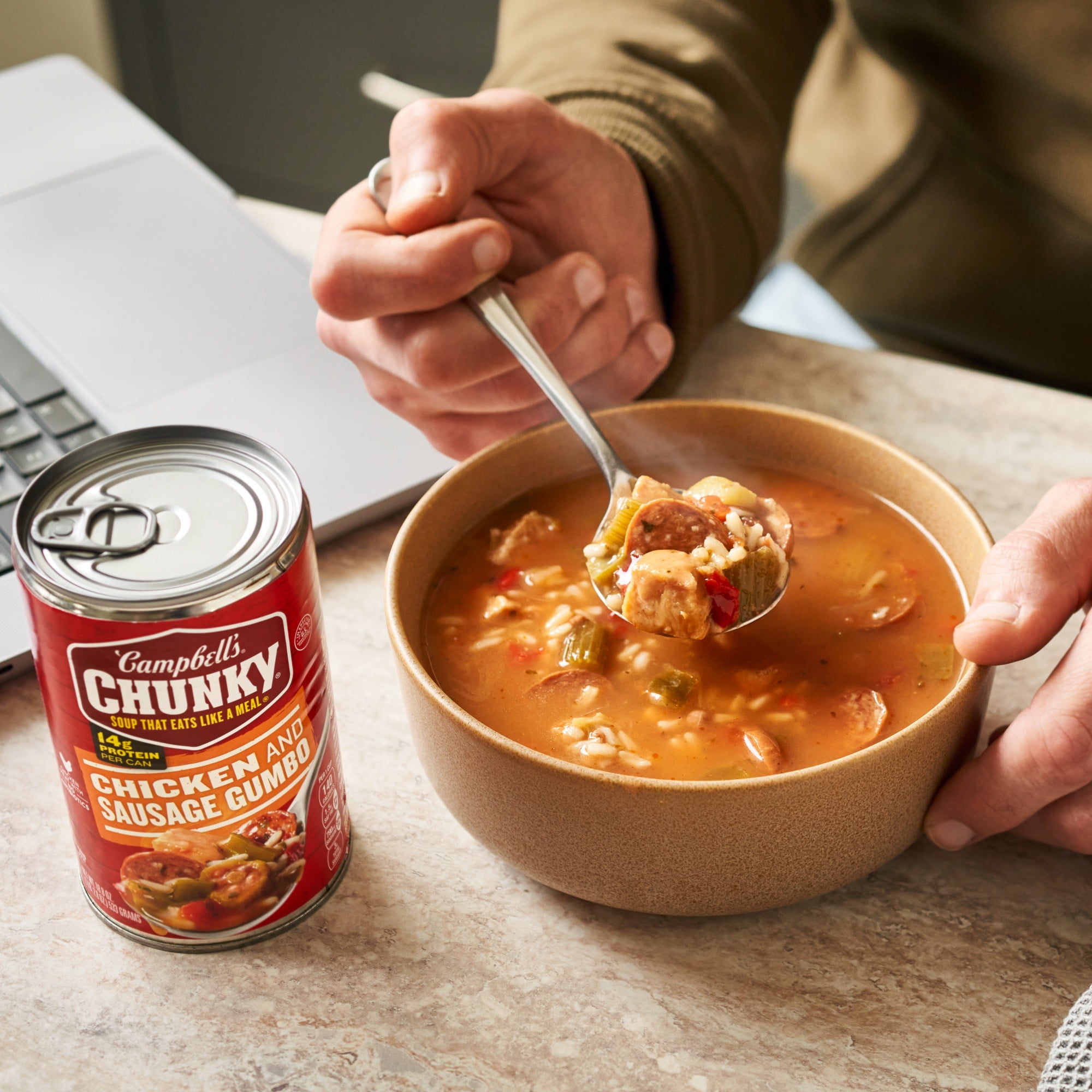 (12 pack) (Case of 12) Campbell's Chunky Chicken and Sausage Gumbo, 18.8 oz Can
