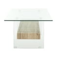 SAFAVIEH Kayley Rectangular Modern Glass Coffee Table, Natural