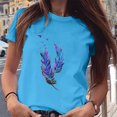 thumbnail image 2 of Mikilon Chemise à Imprimé Plumes pour Femmes et Filles, Manches Courtes, Blouse, 2 of 7