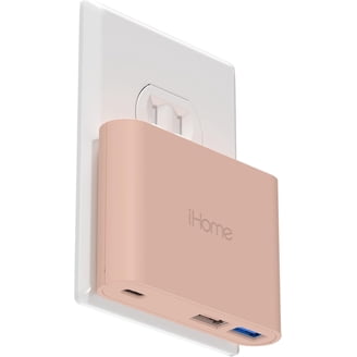 iHome 20 Watt USB-C & USB-A Dual Port Wall Charger with Folding