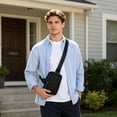 thumbnail image 4 of Travel Sling Bag for Men & Women, Crossbody Multipocket Chest Bag with Anti-Theft, Small Chest Bag Casual Trendy Waterproof Lightweight Phone Crossover Daypack - Black, 4 of 6
