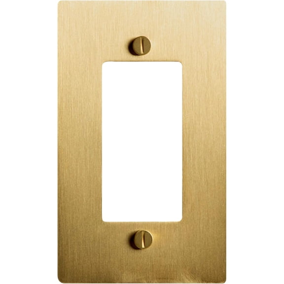 SELECT 1-Gang Satin Brass Wall Plate, Electrical Receptacle Wall Outlet Faceplate, GFI/Rocker Decorator Light Switch Cover