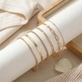 thumbnail image 4 of Gold Bracelets for Women, 6 Piece 14K Gold Plated Stackable Bracelet Set, Adjustable Layered Chain Jewelry for Everyday Wear and Gifts, 4 of 4