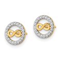thumbnail image 3 of FJC Finejewelers 14 kt Yellow Gold Button CZ Infinity Symbol Post Earrings 8 x 8 mm, 3 of 6
