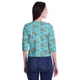 thumbnail image 3 of Moomaya Printed Keyhole Neck Ring Top Casual 3/4th Sleeve Tees Tank Tunic Top, 3 of 5