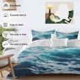 thumbnail image 3 of 3 Piece Blue Teal Coastal Duvet Cover Set Twin Size, Microfiber Comforter/Quilt Cover with Corner Ties and 2 Pillowcases, Sea Nautical Ocean Summer Beach All Season Soft Bedding with Zipper Closure, 3 of 8