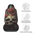 thumbnail image 4 of Fuzoiu Classical Rose Crown Skull Print Elastic Car Seat Covers, Seat Cover Protector,Universal Fit Interior Covers for Most Cars,Washable Seat Cover Non Slip for SUV,Sedan,Van, 4 of 5