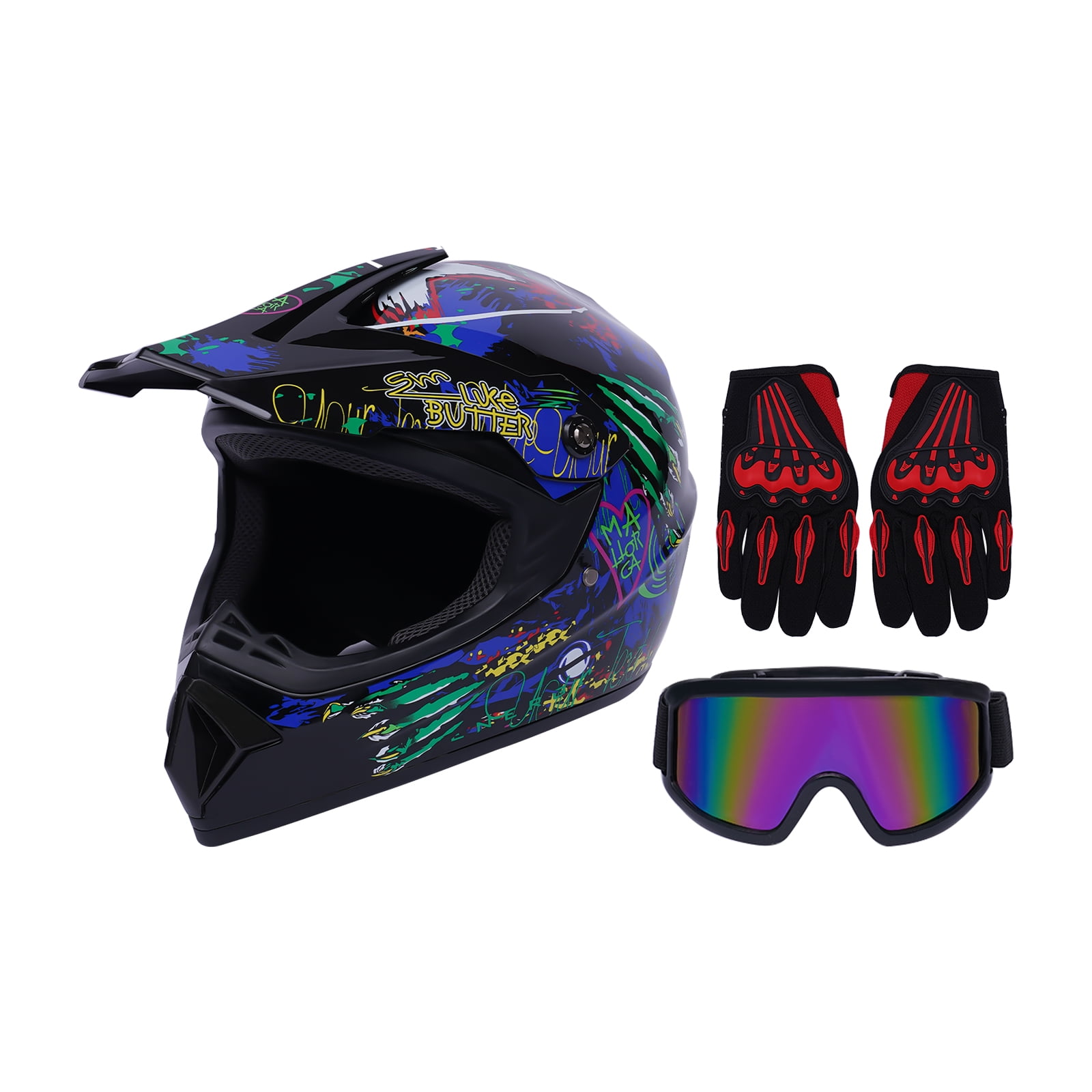Motorcycle Helmet with Gloves, Motorcycle Helmet Set, Motocross Helmet Kit
