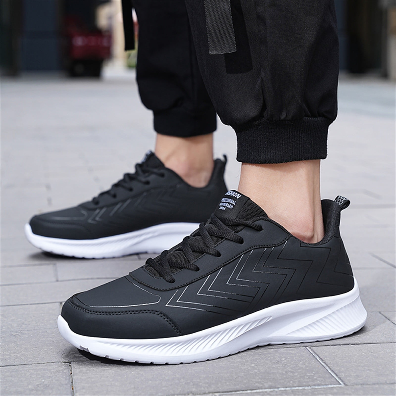 Sneakers for Men Mens Shoes Large Size Casual Leather Print Laace Upcasual  Fashion Simple Shoes Running Sneakers Mens Sneakers Artificial Leather  White 43 - Walmart.com