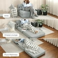 thumbnail image 4 of JWRWEFA Folding Sofa Bed, Sleeper Chair with Pillow, Convertible Futon Chair Bed for Living Room or Guest Room, Space-Saving Floor Couch, Light Gray, 4 of 11