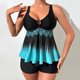 thumbnail image 4 of Gibobby Conjunto de bikini para mujer Nuevo Traje de baño Estilo Falda dividida ahuecado estampado Casual traje de baño de tamaño(Azul,CH), 4 of 5