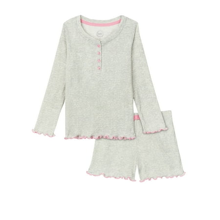 

Wonder Nation Baby and Toddler Girl Ribbed Pajama Set 2-Piece Sizes 12M-5T