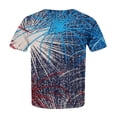 thumbnail image 5 of Levmjia Women's Plus Size T-Shirt, Patriotic American Flag Fireworks Print Short Sleeve Crewneck Top, Casual USA Summer Independence Day Graphic Tee for Ladies, 5 of 6