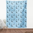 thumbnail image 4 of Ambesonne Winter Fabric by the Yard Upholstery, Ice Skate Winter Holiday, 1 Yard, Grey Deep Sky Blue, 4 of 5