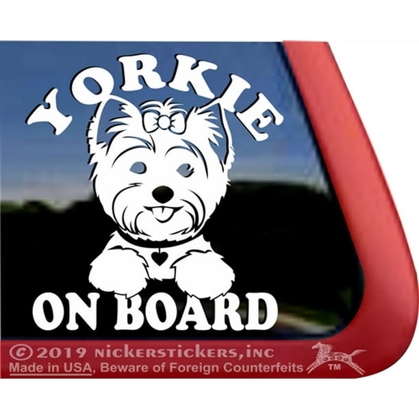 Yorkie On Board High Quality Vinyl Yorkshire Terrier Dog Window Decal