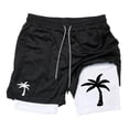 thumbnail image 2 of XFeng Men's 2 in 1 Swim Trunks, Print Board Shorts with Compression Liner, Quick Dry Beach Swim Shorts with Pockets, 2 of 3