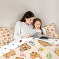 thumbnail image 4 of Erosebridal Kawaii Capybara Twin Bedding Sets 7-Piece For Children Boys Girls,Cute Colorful Flowers Animal Bedding Comforter Set For Kids,Microfiber Bedroom Decor, 4 of 6