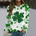 thumbnail image 2 of REORIAFEE Happy St Patricks Day Shirt Women Cute Shamrock Graphic Tee Long Sleeve Blouses Round Neck Tee Tops Green Irish Pullover Casual Top Irish Festival Holiday 2024 Fashion Trendy Clothing, 2 of 5