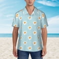 thumbnail image 5 of Uemuo Daisies Flowers Printed Regular Fit Short Sleeve Casual Hawaiian Shirt for Men,Aloha shirt,Tropical shirt,Floral print shirt,Vacation Beach shirt-, 5 of 9