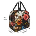 thumbnail image 3 of Salouo Elegant Floral Vase Painting for Unisex Lunch Bag Leakproof Lunch Tote Large Capacity Reusable Insulated Lunch Box Cooler Lunch Container for Work/Office/Picnic/Travel-Black, 3 of 8