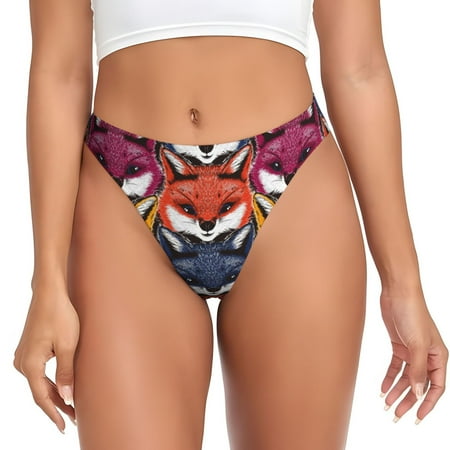 Sigee Fox Face for Women s G-String Panty  Low Rise  Soft Lace Perfect for Everyday Wear or Special Occasions-Small