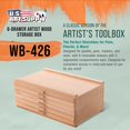 thumbnail image 2 of U.S. Art Supply Caja de almacenamiento para marcadores de bolígrafos pastel de madera de artista con 6 cajones - Construcción de madera dura de olmo 5 compartimentos por cajón - Ideal para pasteles, b, 2 of 5