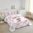 thumbnail image 3 of Erosebridal Girls Cartoon Raccoon Bedding Toddler Comforter Set, Princess Down Comforter, Bowknot Bedroom Decor, 2-Piece, 3 of 7