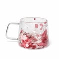 thumbnail image 3 of STP GOODS Double-Walled Glass Mug with Dried Flowers 6.8 fl oz (200 ml) Clear Heat-Resistant Glass Cup for Tea Hot Beverages Coffee Service for 1, Pink and White, 3 of 4
