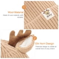thumbnail image 3 of Gorro de punto grueso para niños Astas Gorro de lana cálido Gorro de punto para bebé (Caqui adecuado para bebés de 3 a 24 meses), 3 of 5