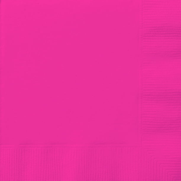 Hot Pink Paper Luncheon Napkins, 6.5in, 75ct