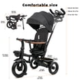 thumbnail image 5 of XJD 7 in 1 Tricycle for Toddlers, 2-4 Years Kids Foldable Tricycle with Adjustable Seat and Push Handle, Black, 5 of 8