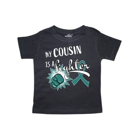 

Inktastic Ovarian Cancer Awareness My Cousin is a Fighter Gift Toddler Boy or Toddler Girl T-Shirt