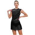 thumbnail image 3 of inlzdz Women Flowy Tulle Skirted Leotard Contemporary Lyrical Dance Dress Ballet Dancewear Black XXL, 3 of 6