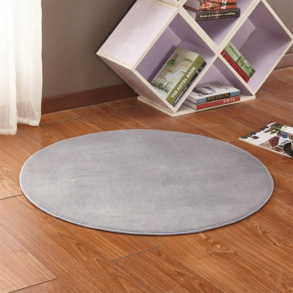 Tatum88 Tatami mat, round living room rug, non-slip bedroom mat (1 piece 80 * 80cm gray)