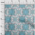 thumbnail image 2 of oneOone Polyester Spandex Teal Blue Fabric Asian Tile Traditional Diy Clothing Quilting Fabric Print Fabric By Yard 56 Inch Wide, 2 of 4