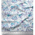 thumbnail image 1 of Soimoi Green Cotton Duck Fabric Leaves & Floral Print Fabric by The Yard 42 Inch Wide, 1 of 1