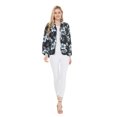 thumbnail image 4 of Women Light Weight Rayon Casual Open Front Jacket Cardigan Midnight Bloom Large, 4 of 5