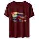 thumbnail image 5 of Camiseta de mujer Camisetas divertidas y lindas de manga corta Camiseta con estampado de bandera del Día de la Independencia Tops Blusa Regalo para mujer Pompotops hfajkhk130521, 5 of 7