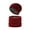 Wine Red, variant on 2Pcs/Set Knitted Neck Gaiter Beanie Hat Winter Cold Weather Outdoor Cycling Skiing Fleece Lined Windproof Neck Warmer Scarf Skull Hat