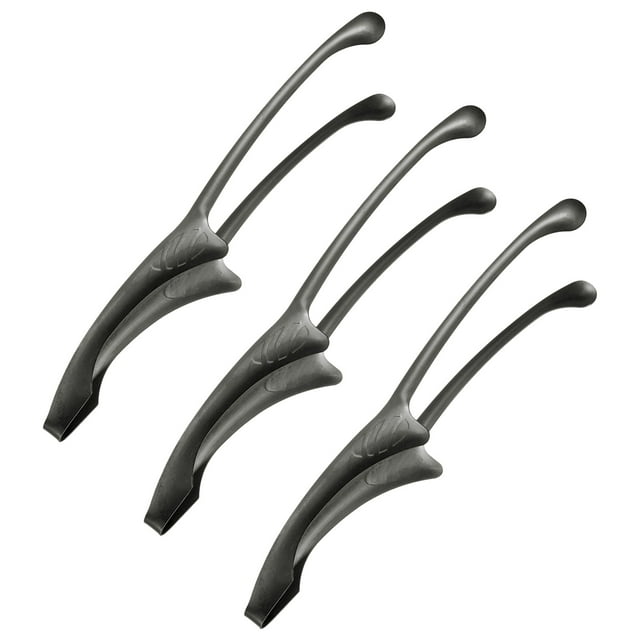 Uxcell 3 Pcs Pinzas para BBQ Coreanas y Japonesas 11.5" Acero Inoxidable 430 Negro