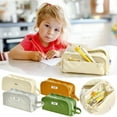 thumbnail image 1 of Bolsa de lápices de lona Organizador multifuncional de gran capacidad | Estuche para bolígrafo de pie | Lona duradera | Almacenamiento portátil de cosméticos para viajes y oficinas | Capacidad para, 1 of 8