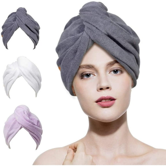 Surat Dream Pack Of 3 Cotton Quick Drying Hair Towel Wrap For Women (Multi Color, Free Size)
