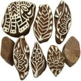 thumbnail image 2 of Printing Blocks Textile Block Hand Carved Wood Stamp Floral Pattern Lot Of 8 Pieces, 2 of 3