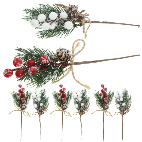 LOLIPPYY Artificial Cedar Picks for Christmas Tree, Assorted Color Pine Branches, 12 Pieces Decorative Holiday Greenery