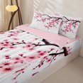 thumbnail image 3 of Erosebridal Cherry Blossom Zipper Twin Comforter Sets with Fitted Sheet and 2 Pillowcases,Japanese Minimalist Style Zipper Bedding Set For Boys,Pink Reversible,4pcs, 3 of 7