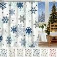 thumbnail image 1 of Bowayaoa Ensemble de Rideau de Douche Imperméable Flocon de Neige de Noël avec Crochets, Rideau de Salle de Bain Festif Bleu Rouge Vert en Polyester, Installation Sans Perçage, Décor des Fêtes Coloré, 1 of 7