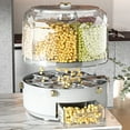 thumbnail image 3 of 12 Pounds Dispenser Box Grain Cereal Dry Food Separate Storage Container For Kitchen Mounted Cereal Rice Grains Laundry Powder Dispenser Box Rotatable Partition Installation, 3 of 8